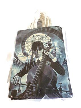 Paper Party Bags Small Wednesday Addams Character New in lot of 10